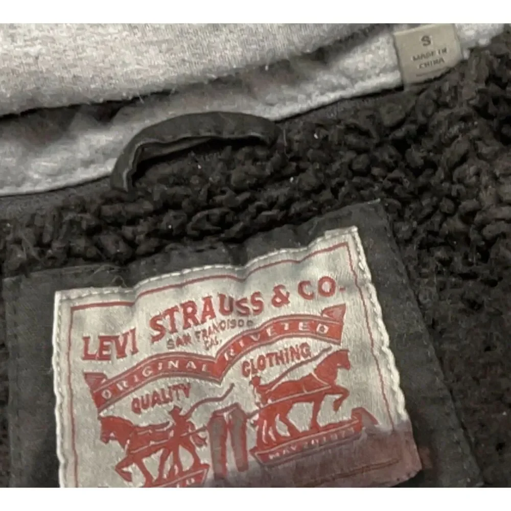 Levi Strauss Washed Cotton Hooded Military Jacket. Size S.